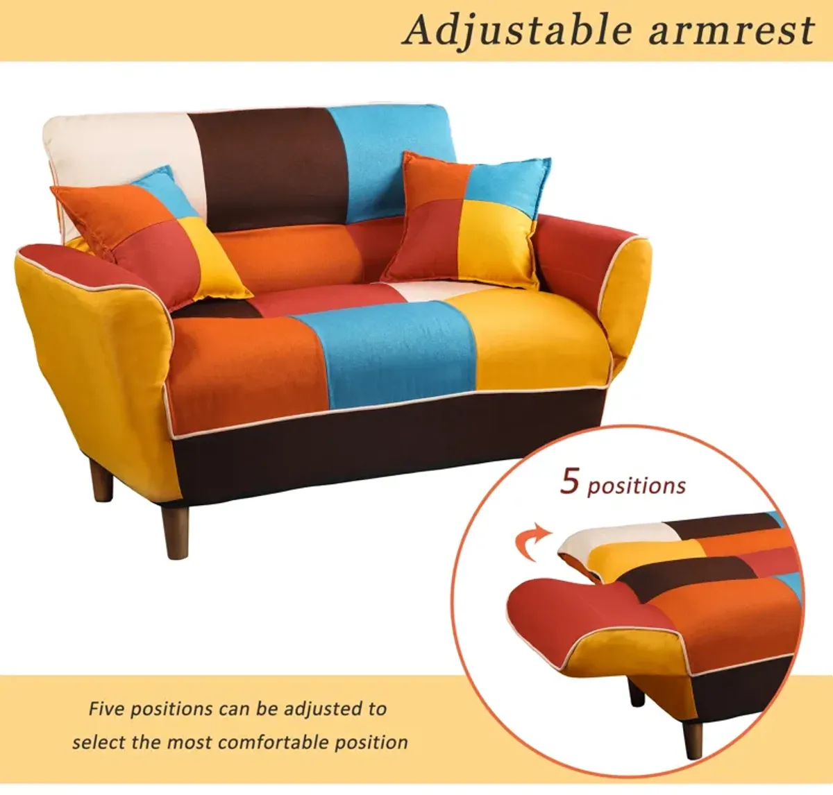 Contemporary Small Space Colorful Sleeper Sofa