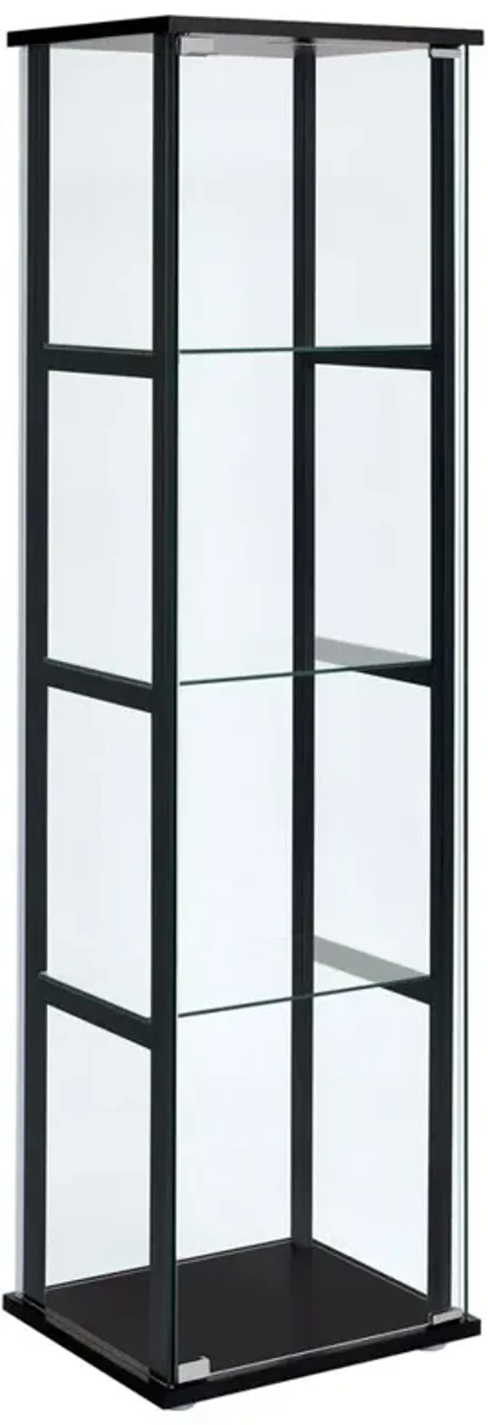 Coaster Cyclamen 4-shelf Glass Curio Cabinet Black and Clear