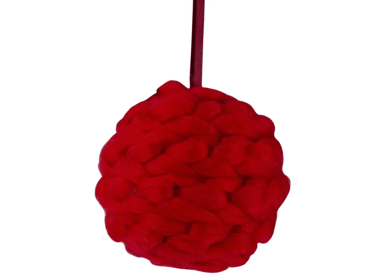 5.5" Red Yarn Ball Hanging Christmas Ornament