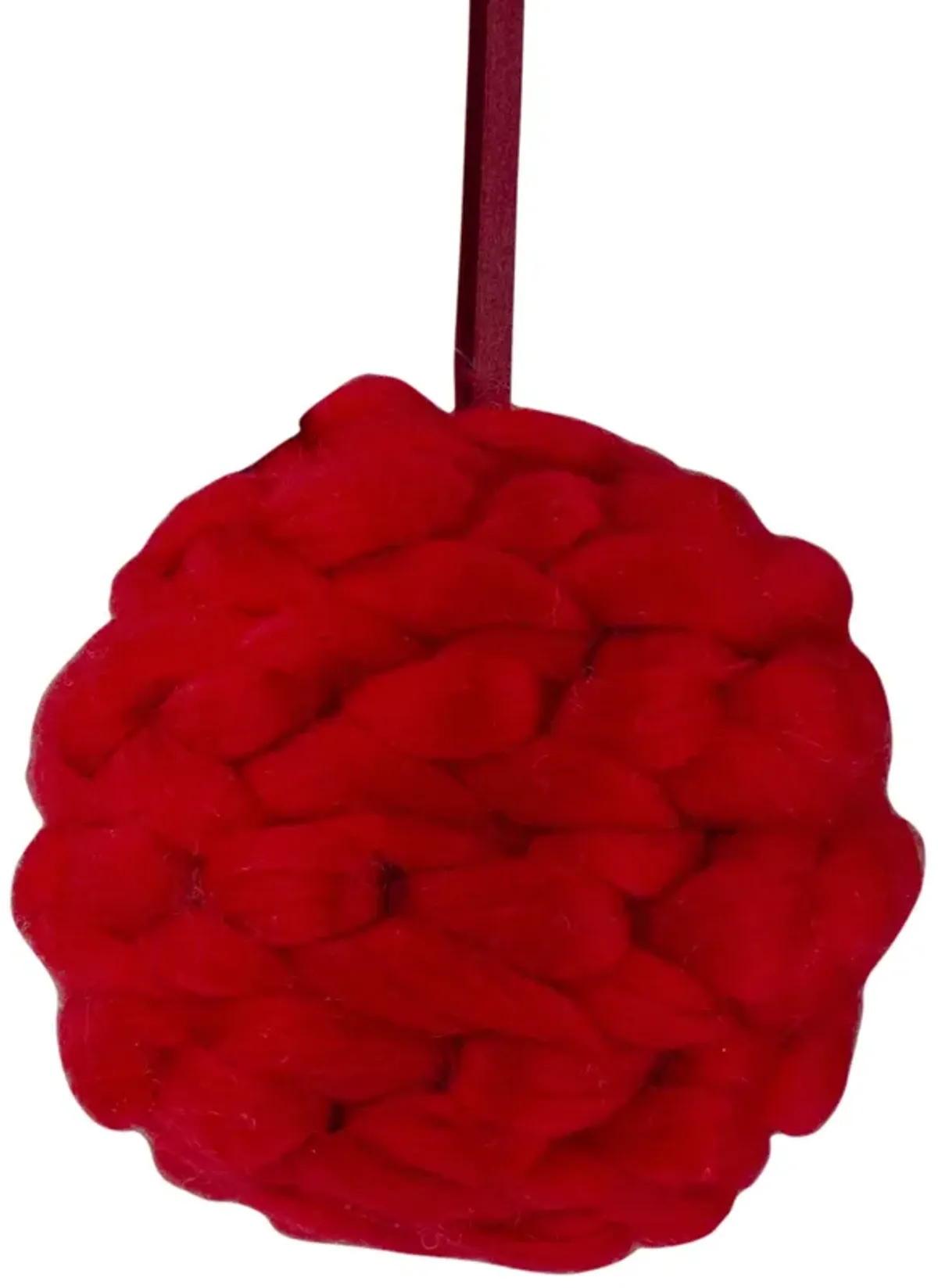 5.5" Red Yarn Ball Hanging Christmas Ornament