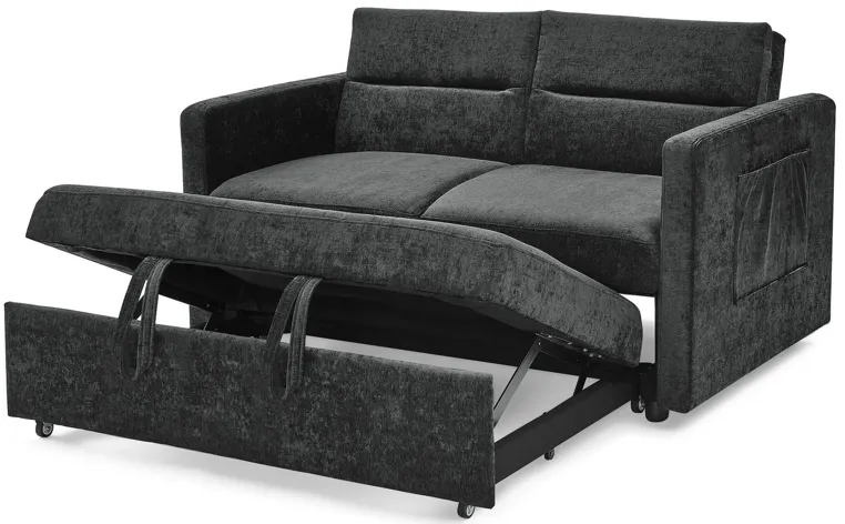 Merax Chenille Loveseats Sofa with Pull-out Bed