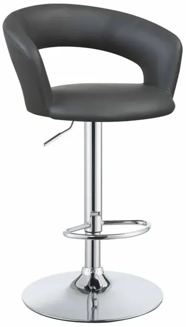 Barraza 29" Adjustable Height Bar Stool Grey and Chrome