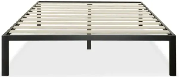 Modern Metal Platform Bed Frame with Wood Slats
