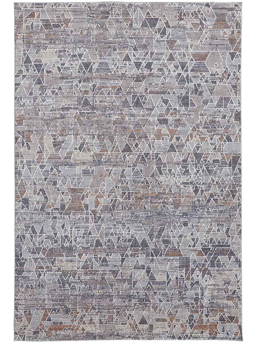 Francisco 39CZF Gray/Blue/Orange 2'10" x 8' Rug