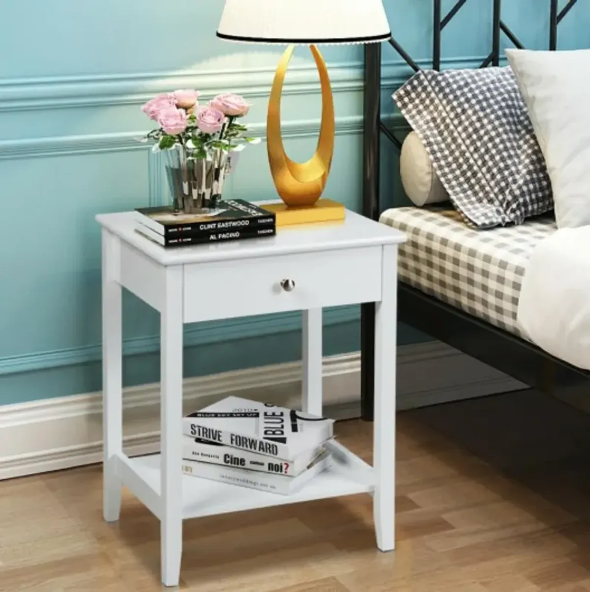 Wooden Nightstand  End Table Storage Display