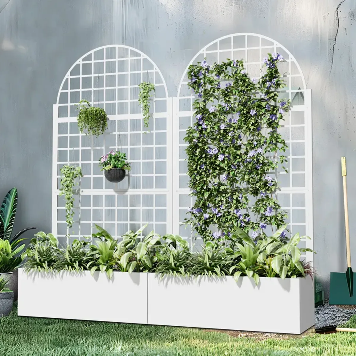 71*35.5 Archerd Metal Planter Box with Trellis