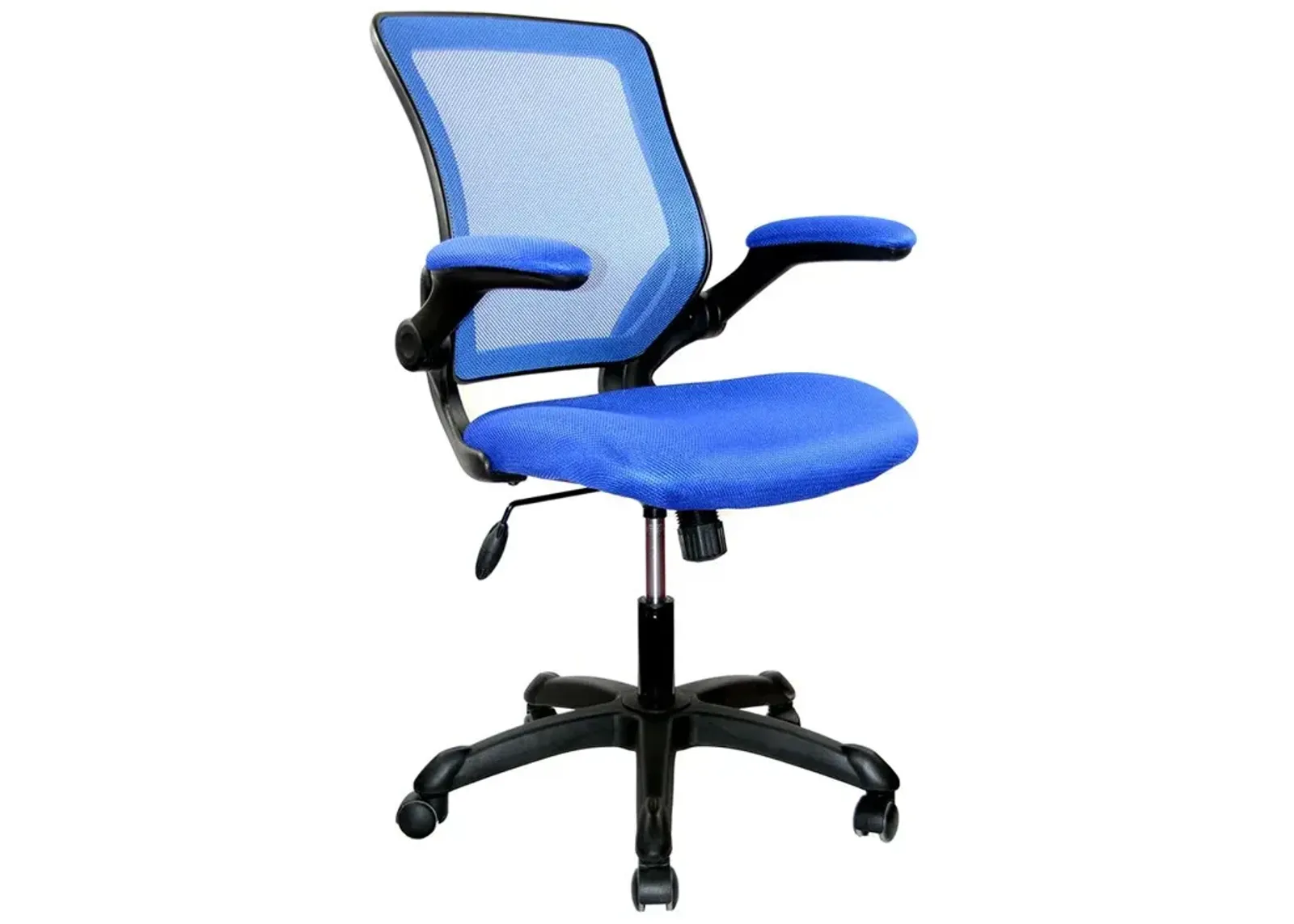 Techni Mobili Mesh Task Office Chair with Flip Up Arms. Color: Blue