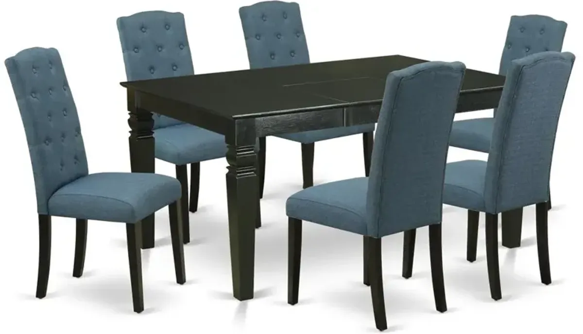 Dining Room Set Black, WECE7-BLK-21