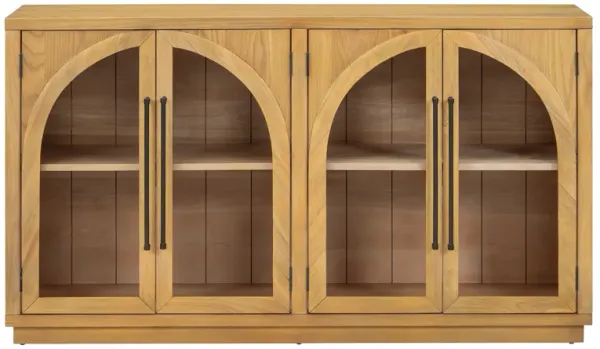 Merax Storage Sideboard Buffet Cabinet with Glass Doors