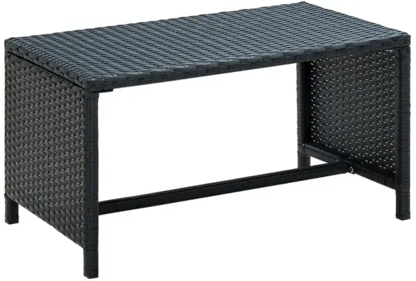 Coffee Table Black 27.6"x15.7"x15" Poly Rattan