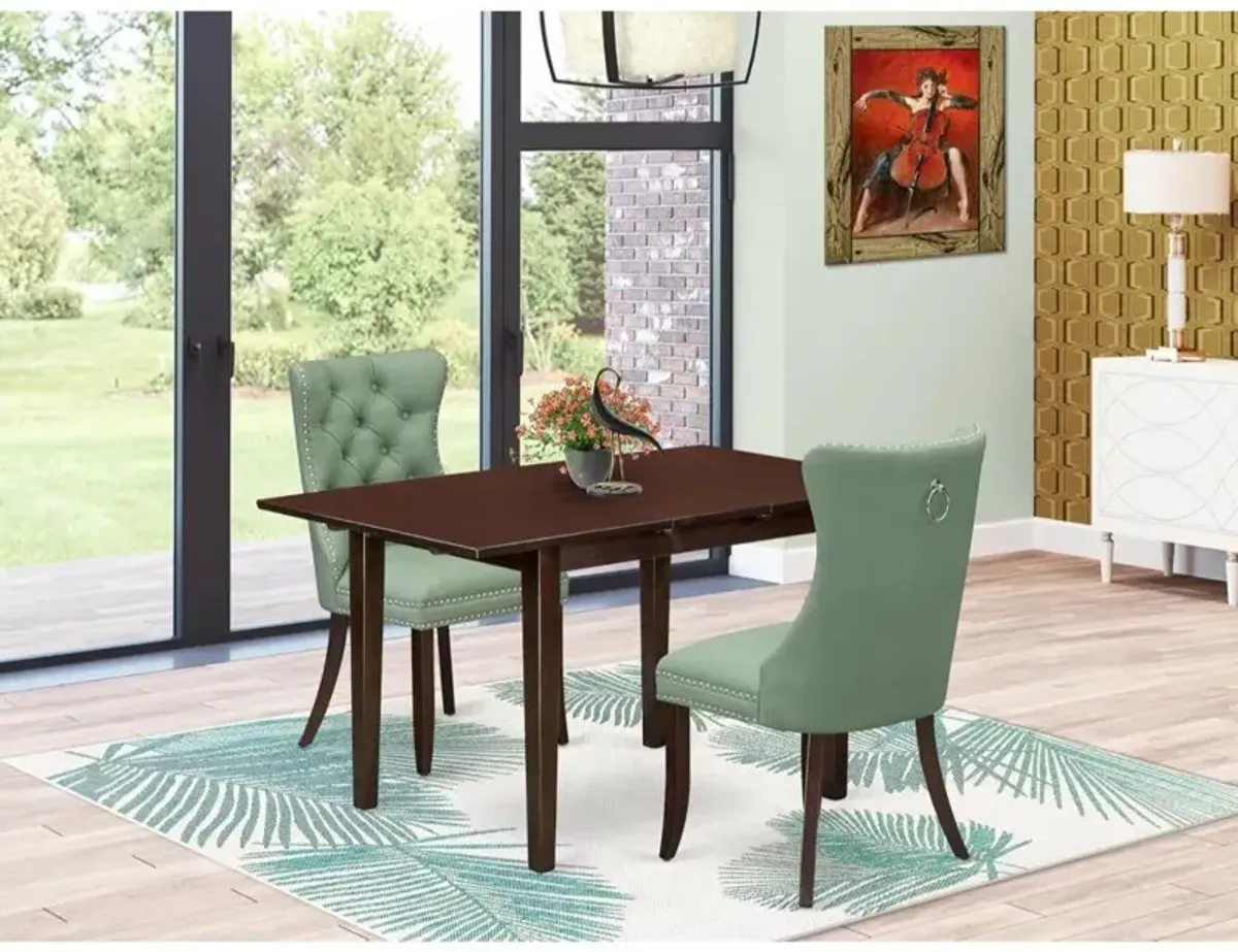 3 Piece Dining Set Consists of a Rectangle Kitchen Table with Butterfly Leaf