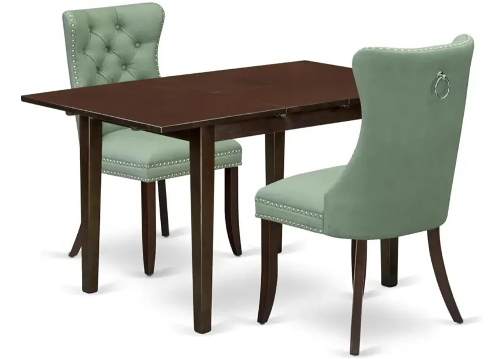 3 Piece Dining Set Consists of a Rectangle Kitchen Table with Butterfly Leaf