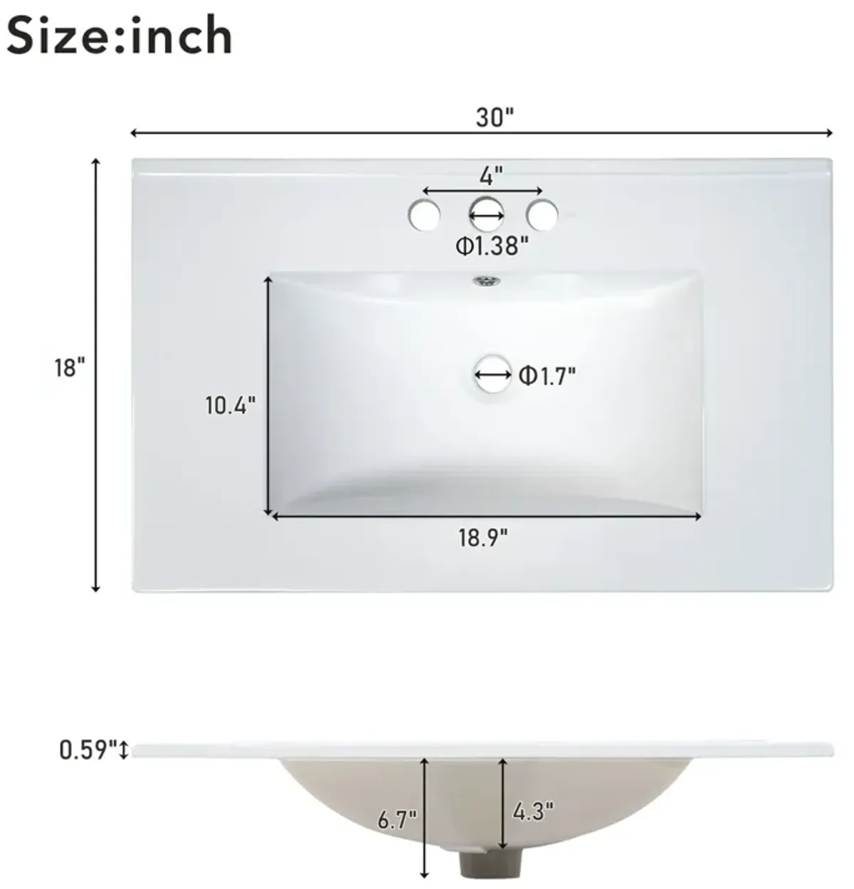 Gewnee 30 Inch Green Bathroom Vanity with Single Sink