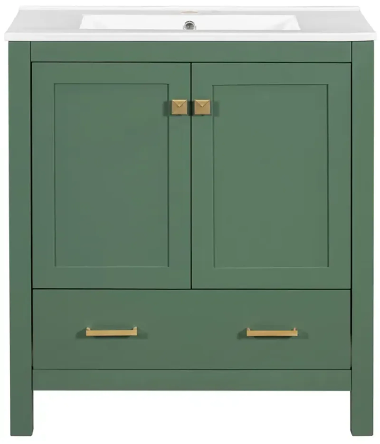 Gewnee 30 Inch Green Bathroom Vanity with Single Sink