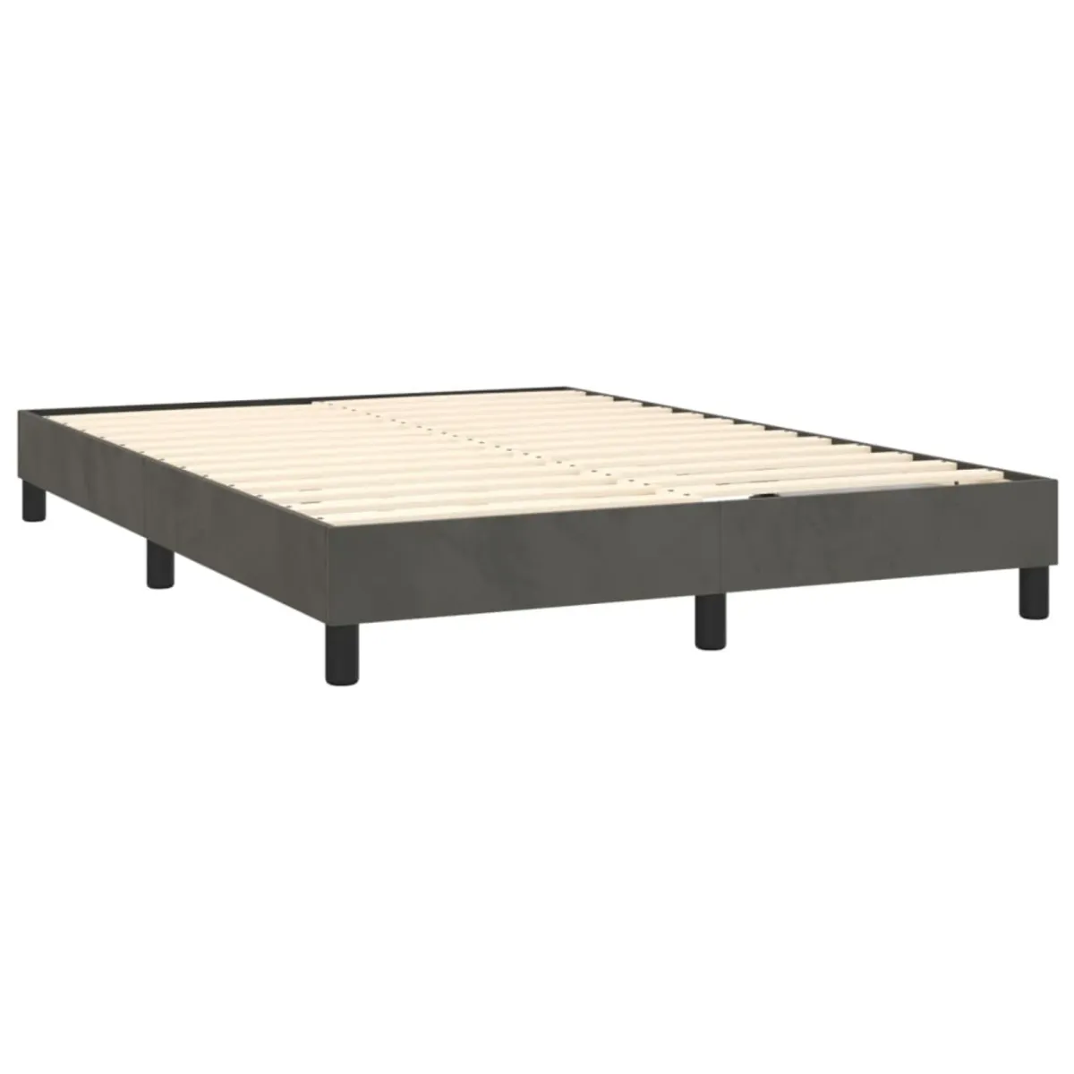 vidaXL Velvet Box Spring Bed Frame, Full Size with Robust Plywood and Engineered Wood Construction, Dark Gray, Perfect Support for Any Mattresses