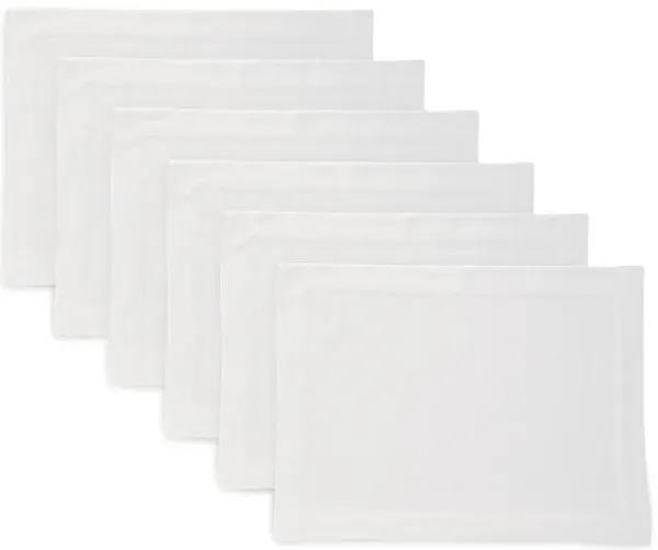 Solino Home 100% Pure Linen Placemats 14 x 19 Inch Set of 6 - Sonoma