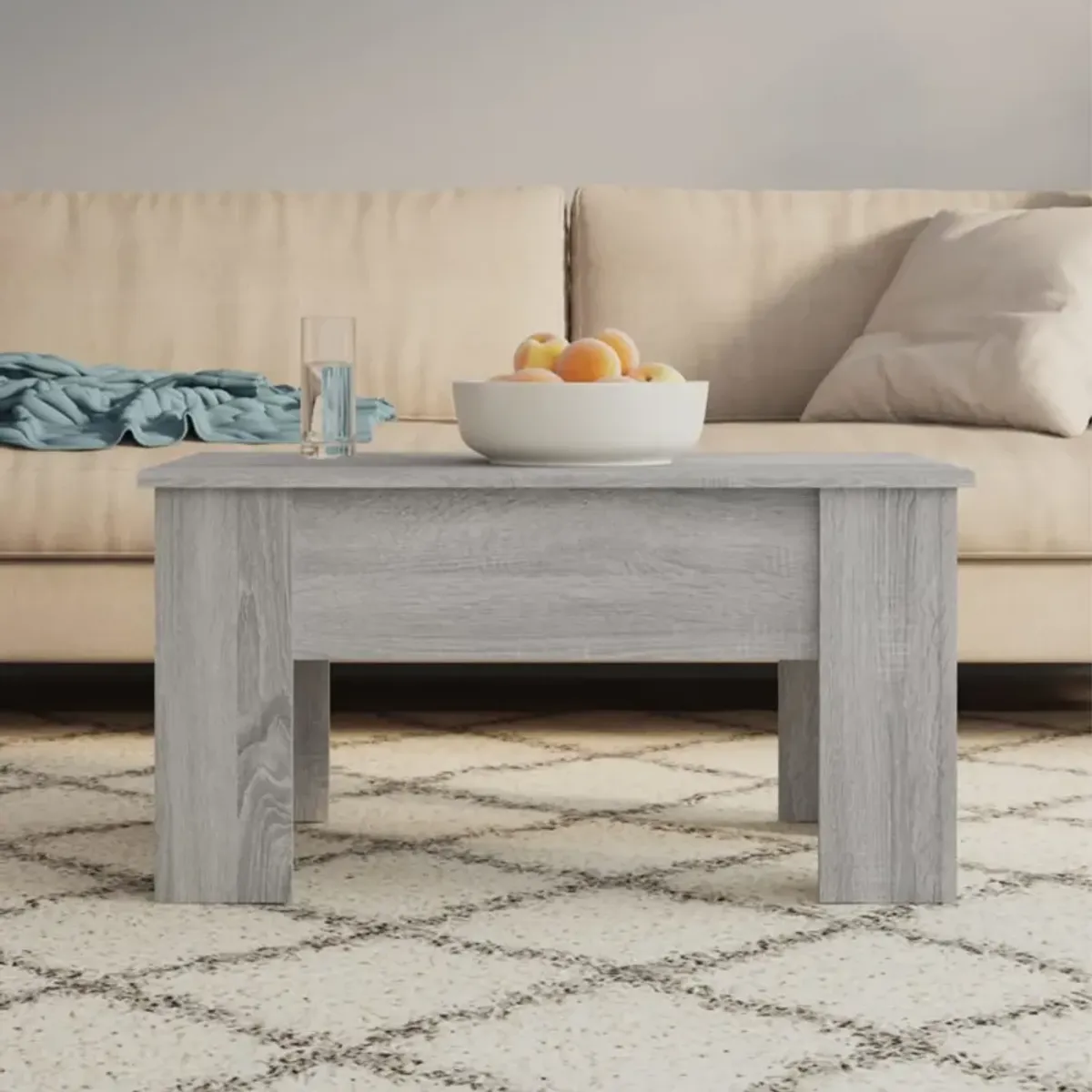 vidaXL Coffee Table Gray Sonoma 31.1"x19.3"x16.1" Engineered Wood