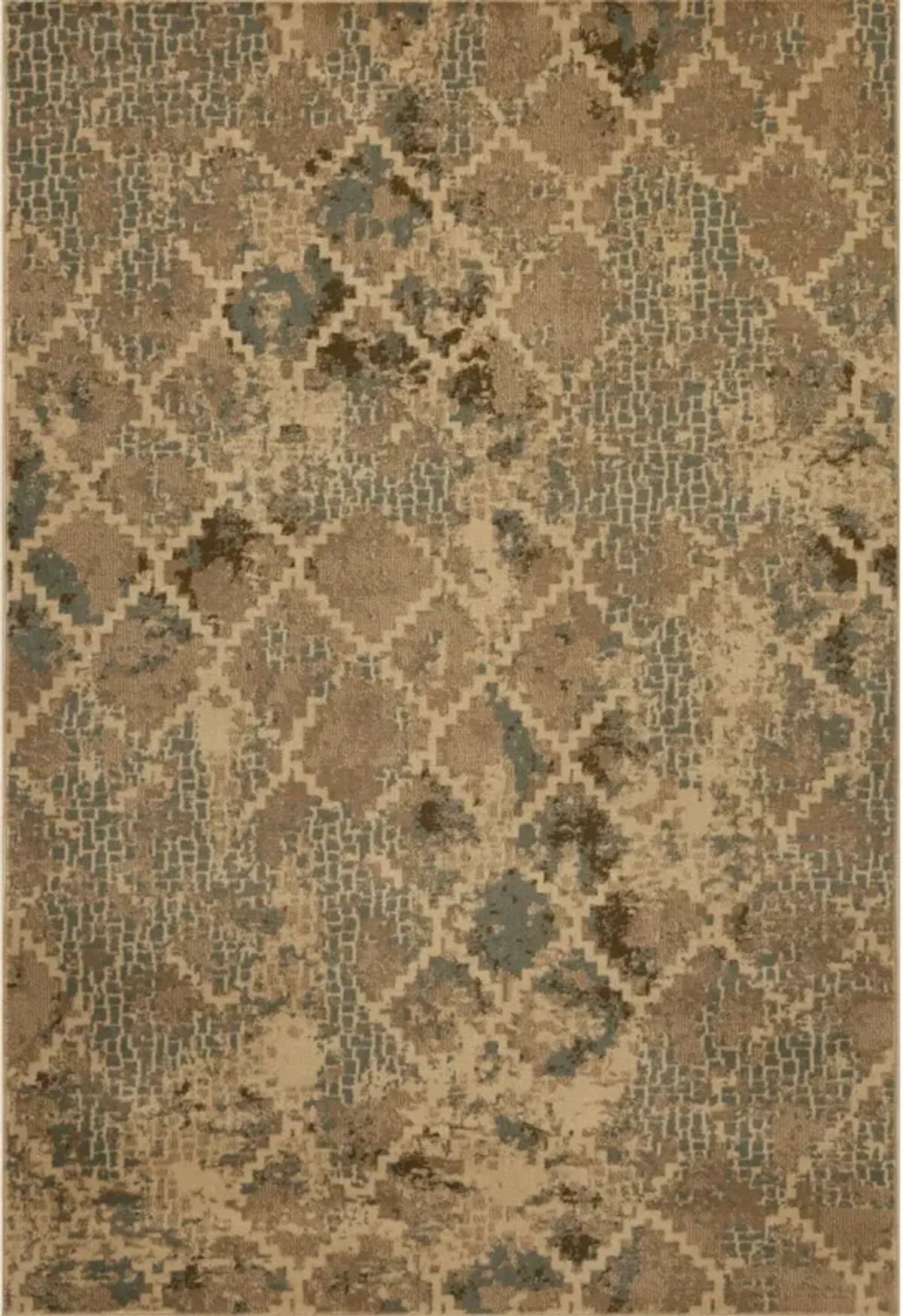 Heritage 9376 Ivory/Blue Trellis Area Rug, Size - 5'3 x 7'8