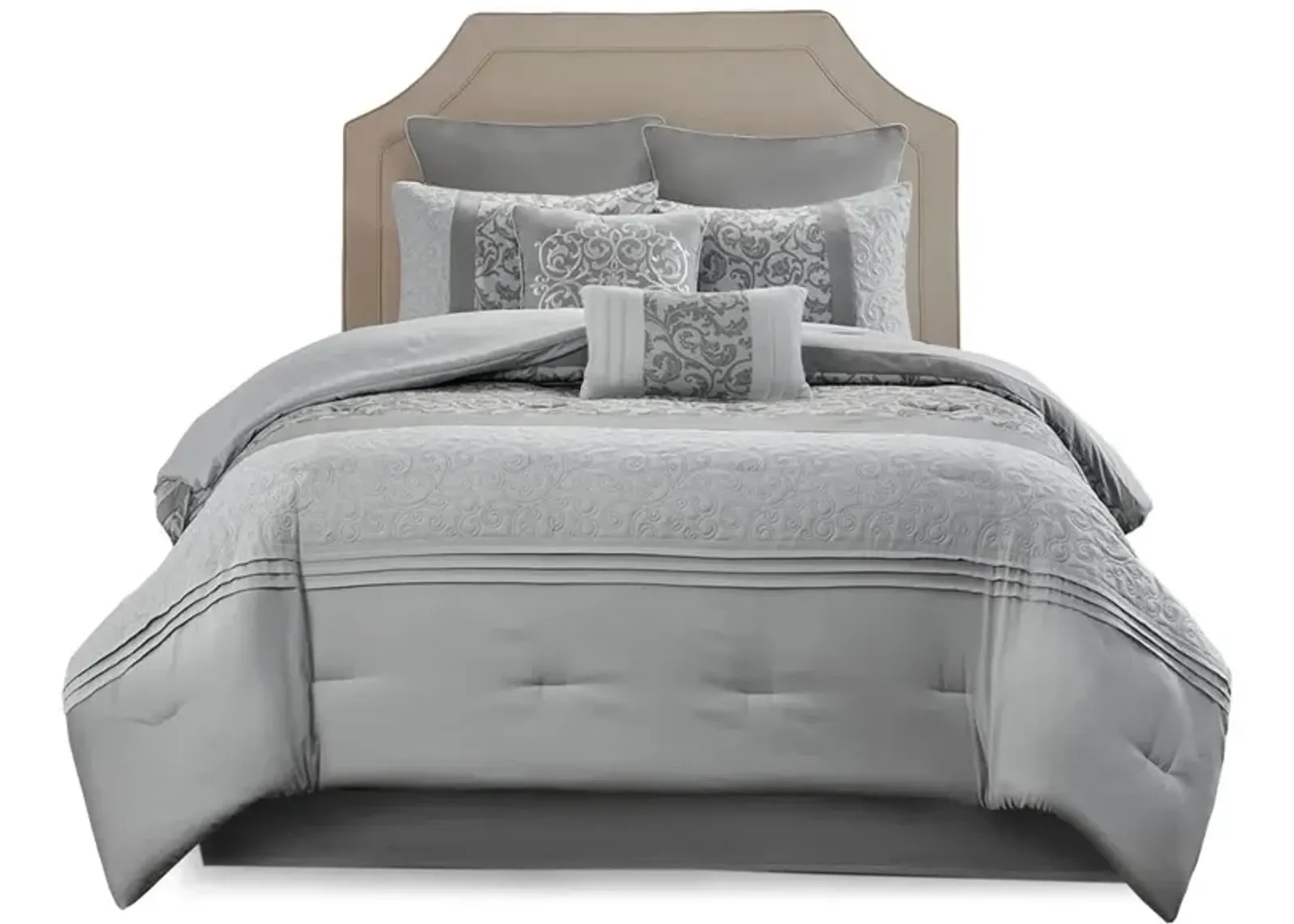 Gracie Mills McConnell 8-Piece Embroidered Pintucked Comforter Set