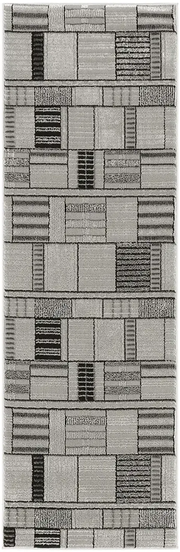 Nordic NRC04 Black/Gray 2' x 6' Rug