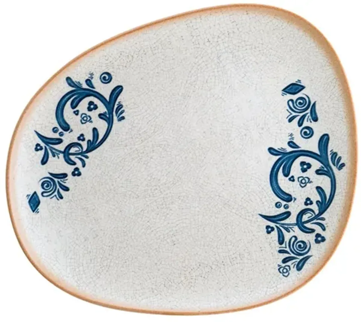 Viento 13" x 10.75" Organic Decorated Porcelain Plate