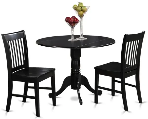 East West Furniture 3  Pc  small  Kitchen  Table  and  Chairs  set-Kitchen  Table  plus  2  dinette  Chairs
