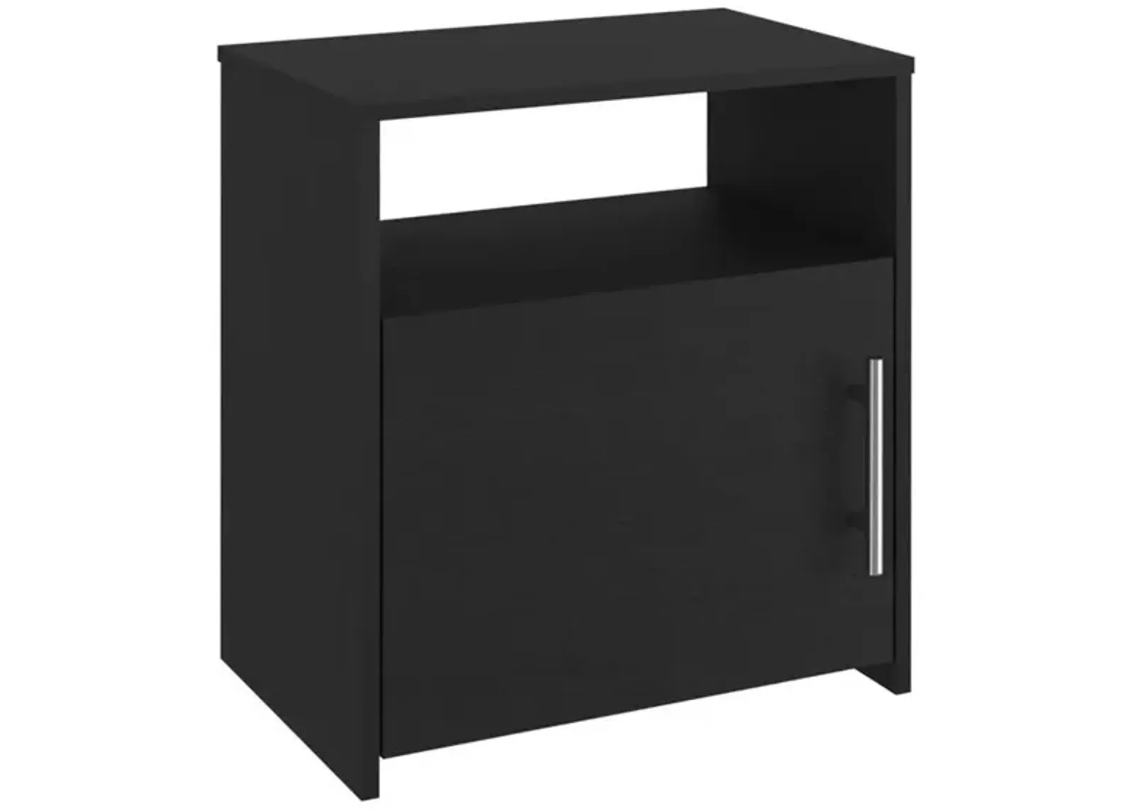 Nightstand, Single Door Cabinet, Metal Handle, One Shelf, Superior Top