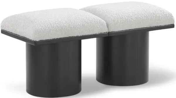 Meridian Furniture Pavilion Cream Boucle Fabric Bench