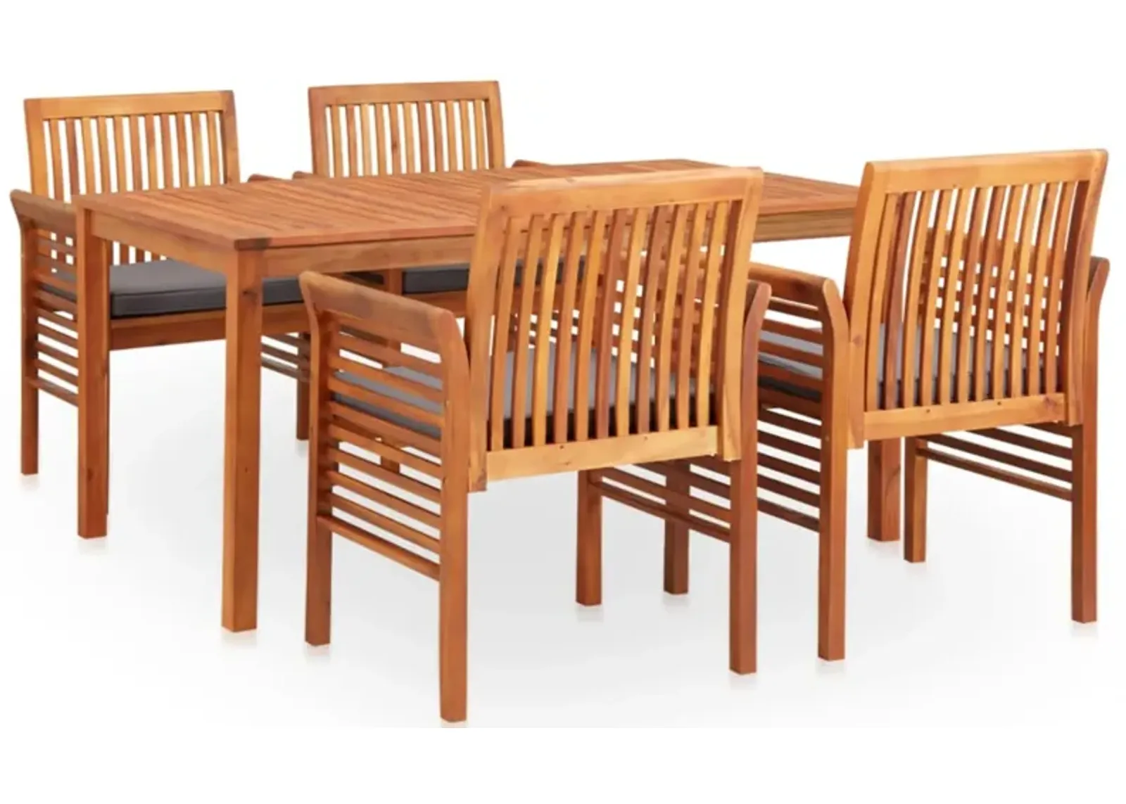 vidaXL 5 Piece Outdoor Dining Set with Cushions Solid Acacia Wood