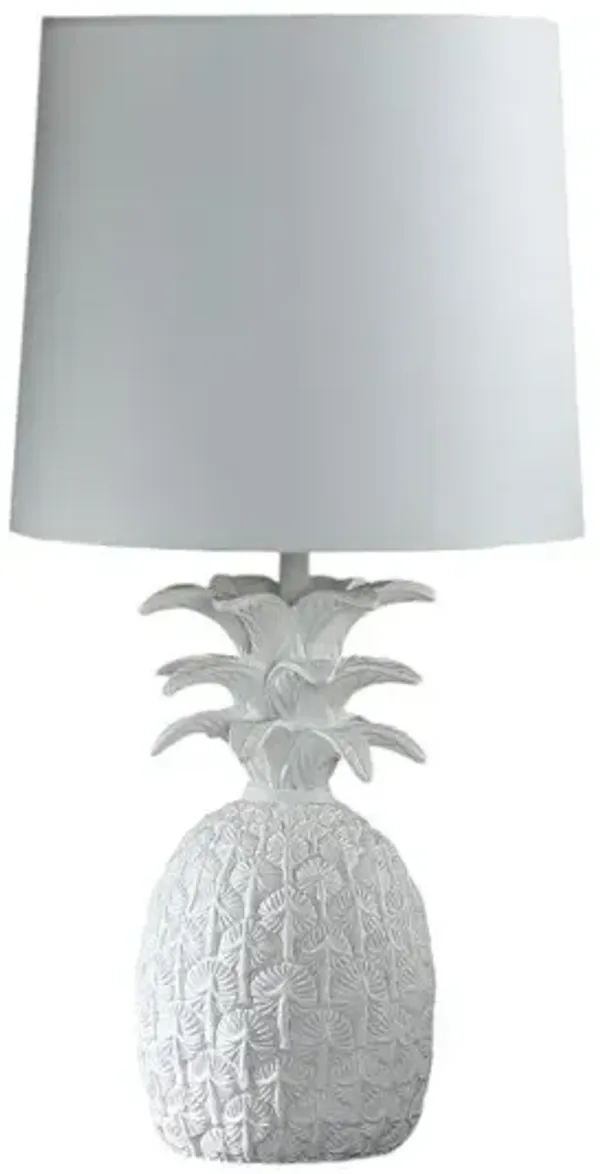 Hivvago 17" White Pineapple Table Lamp With White Empire Shade