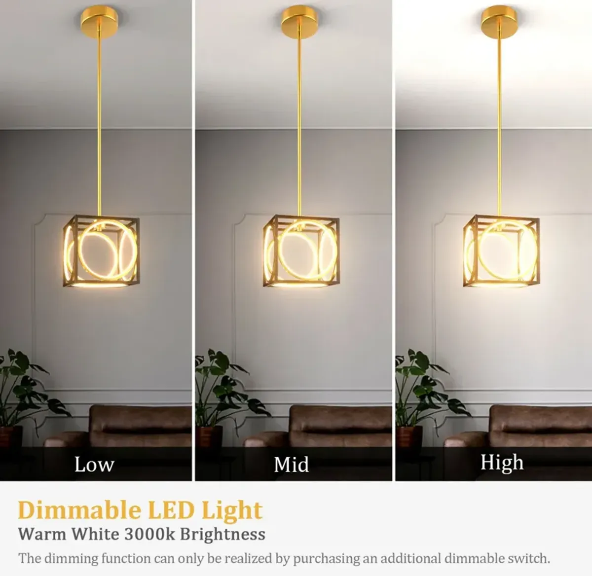 Modern LED Pendant Light with 42 Inches Adjustable Suspender