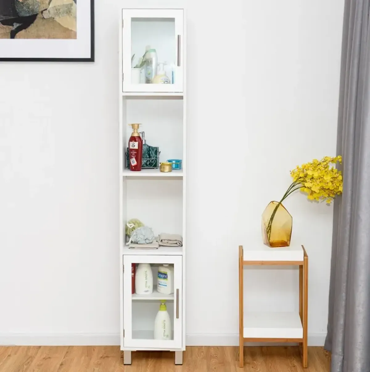 71-Inch Tall Bathroom Storage Cabinet with Shelves