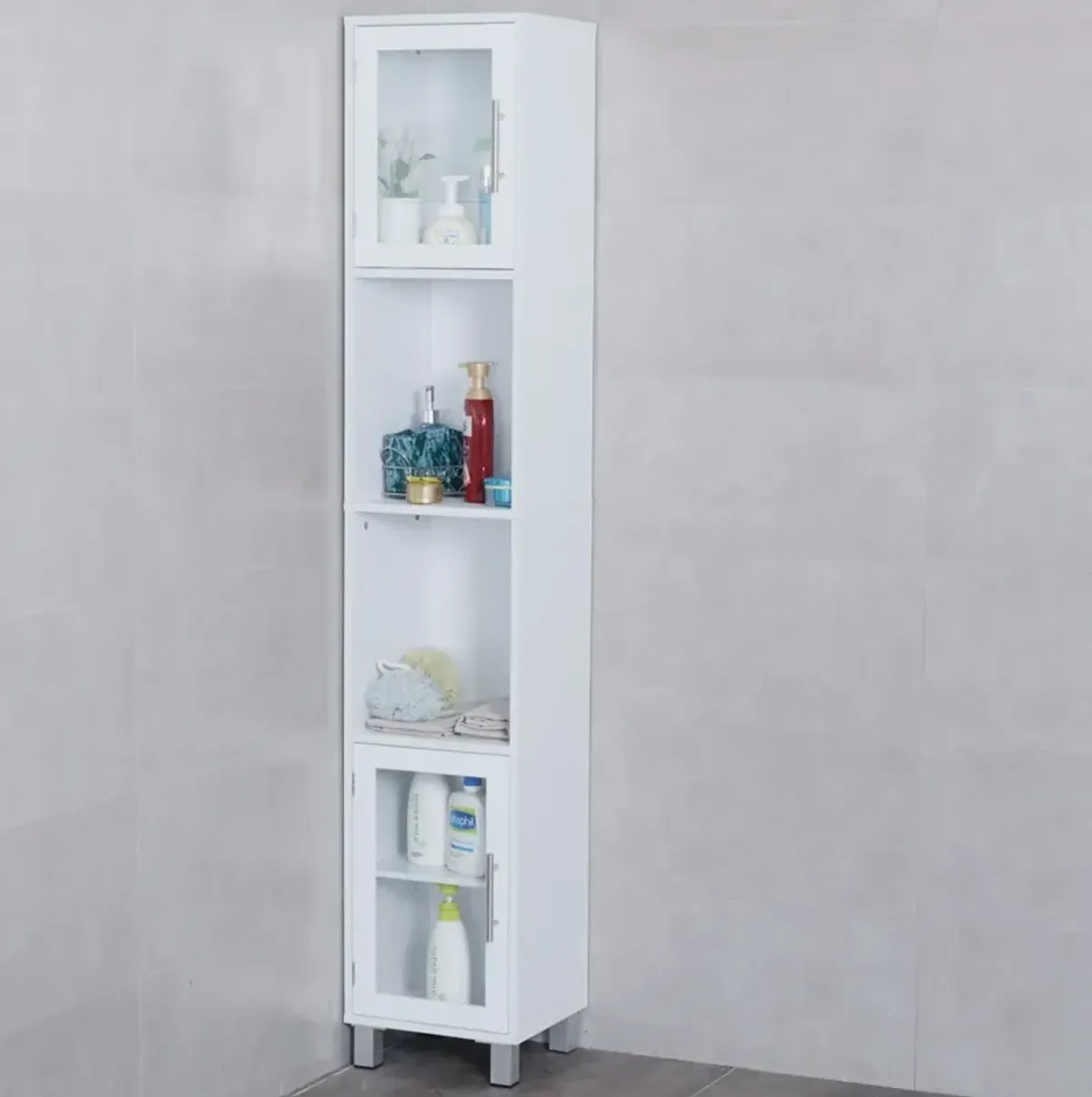 71-Inch Tall Bathroom Storage Cabinet with Shelves