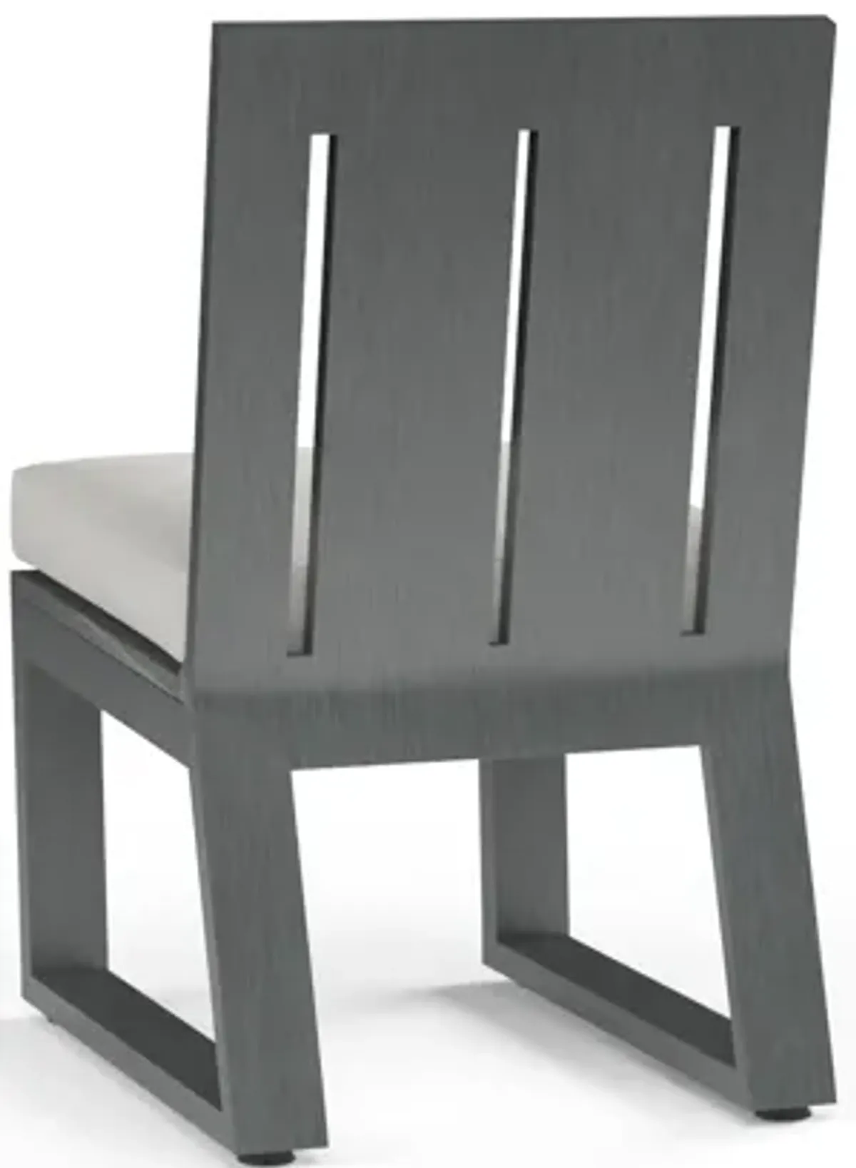 Redondo Armless Dining Chair in Cast Silver, No Welt