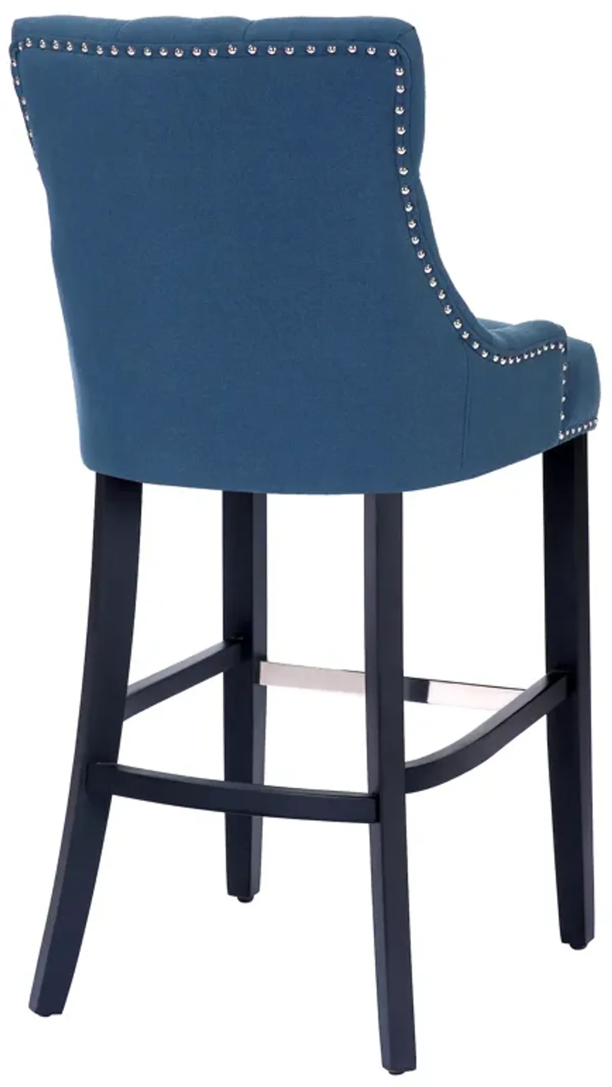 WestinTrends 29" Linen Fabric Tufted Upholstered Bar Stool, Black