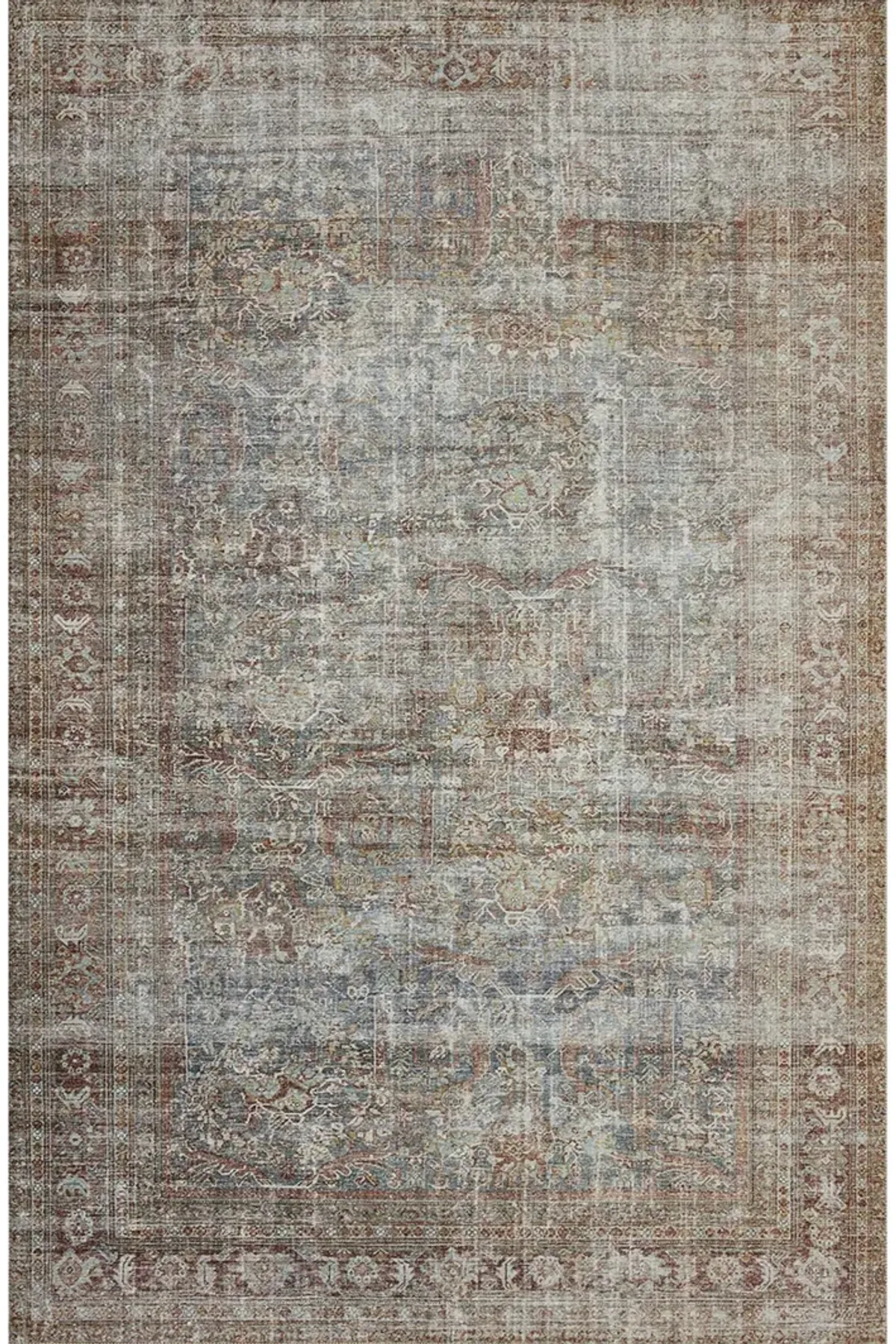 Jules JUL05 Lagoon/Brick 9'6" x 14' Rug by Chris Loves Julia × Loloi