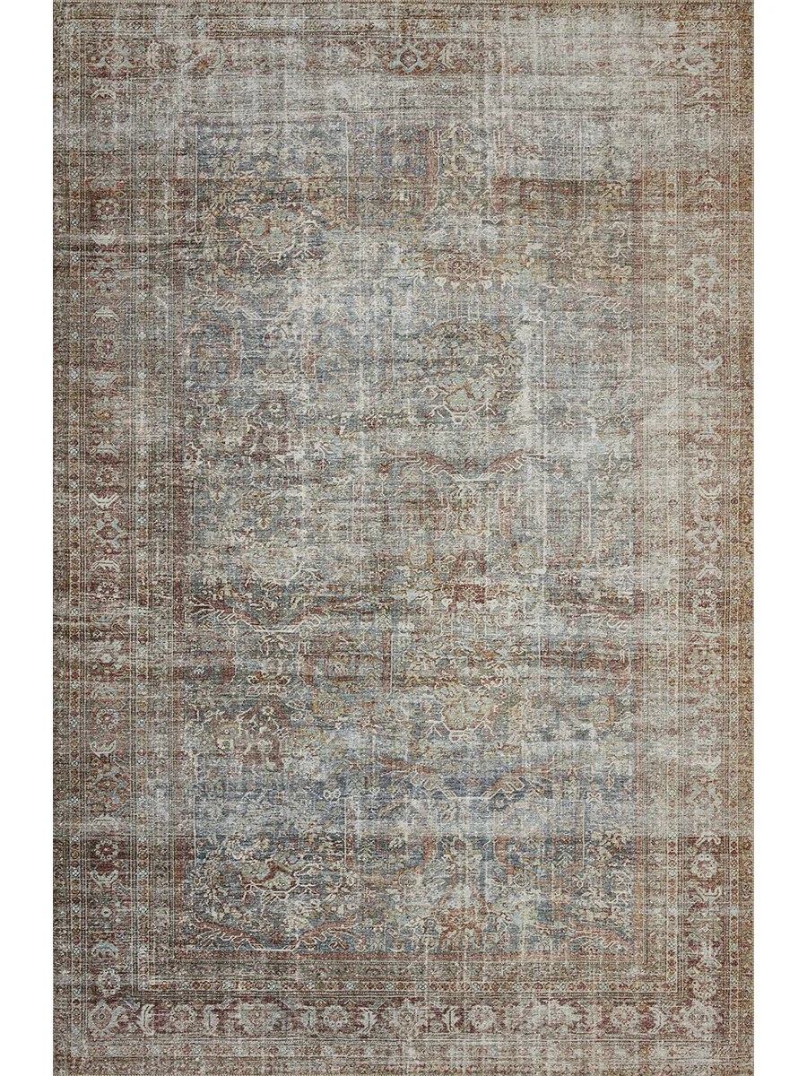 Jules JUL05 Lagoon/Brick 9'6" x 14' Rug by Chris Loves Julia × Loloi