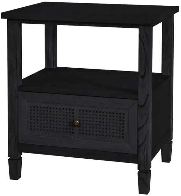 Butler Specialty Flagstaff 1-Drawer Cane Nightstand, Black