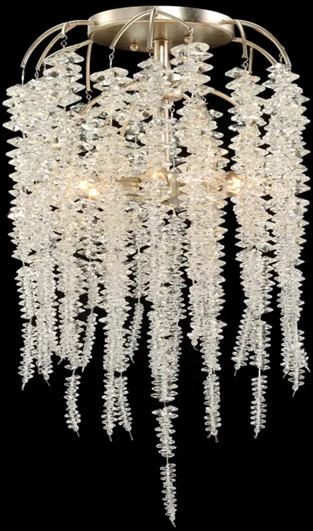 Cascading Crystal Six-Light Semi-Flush