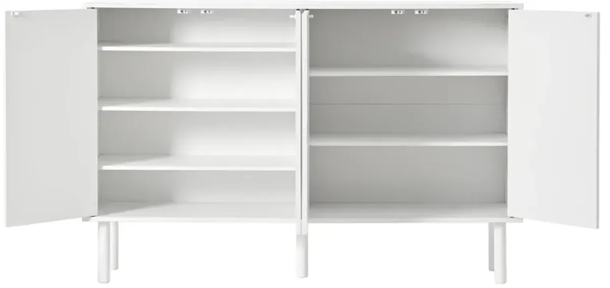 Merax Minimalist Shoe Cabinet  with Fluted Doors