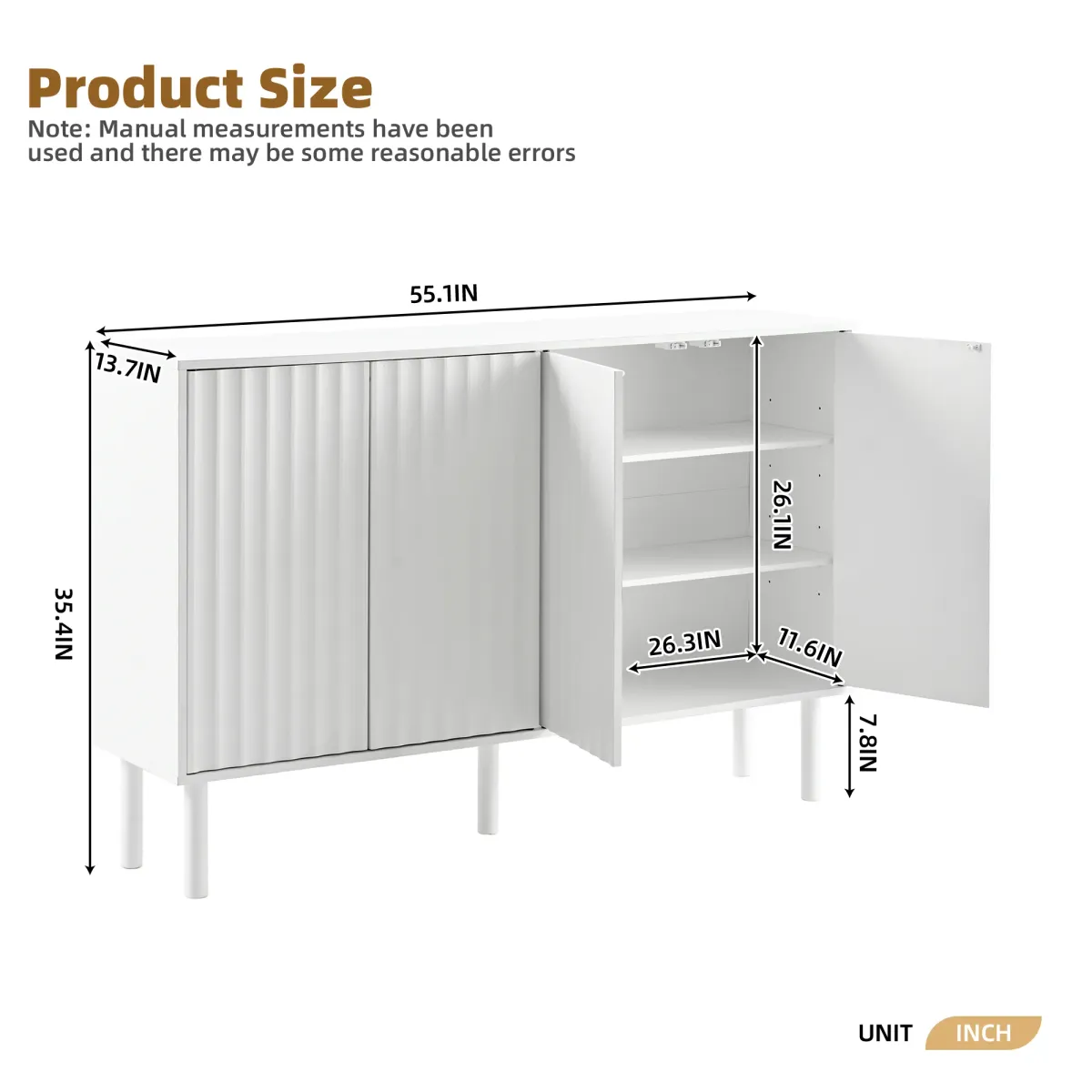 Merax Minimalist Shoe Cabinet  with Fluted Doors