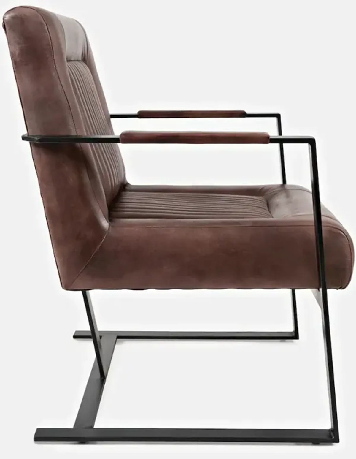 Jofran Maguire Modern Industrial Genuine Leather Sled Chair