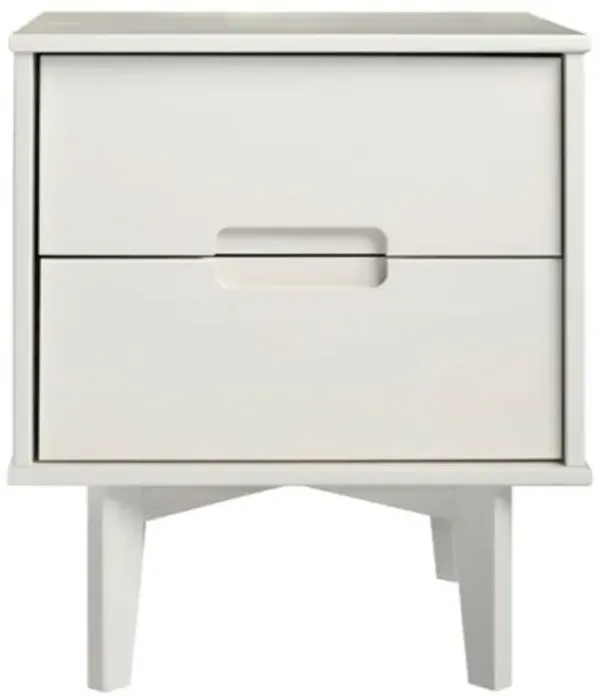 Farmhouse 2 Drawer Solid Wood Nightstand for Bedroom Storage
