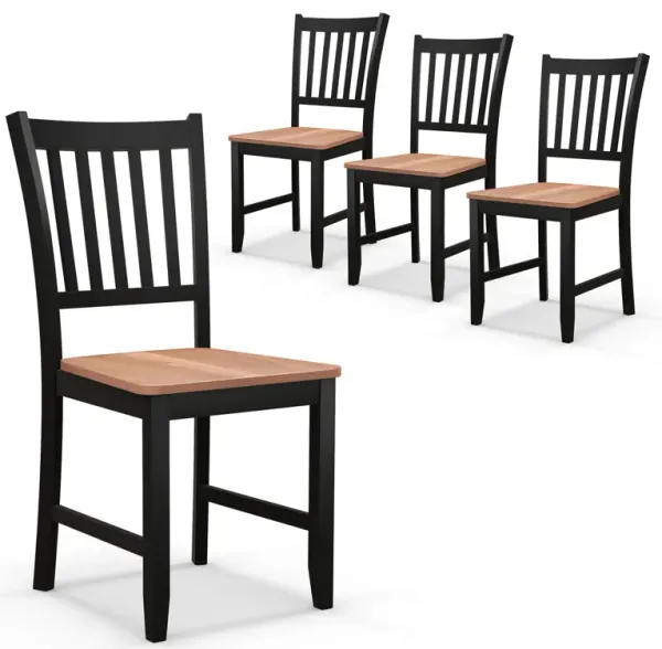 Set of 4 Dining Chair Spindle Back Wooden Legs
