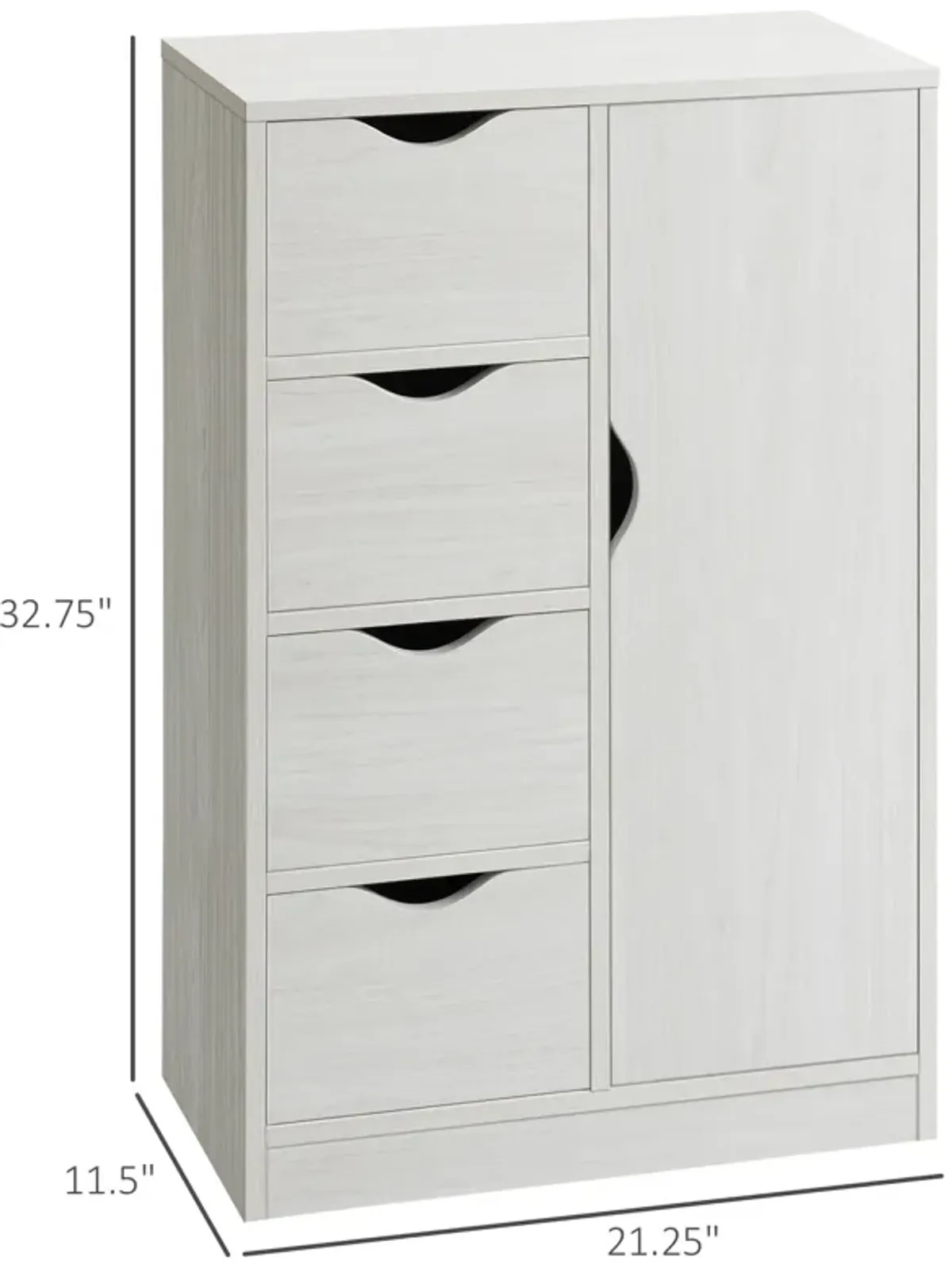 White Slim Organizer: Modern Storage Cabinet with 4 Drawers