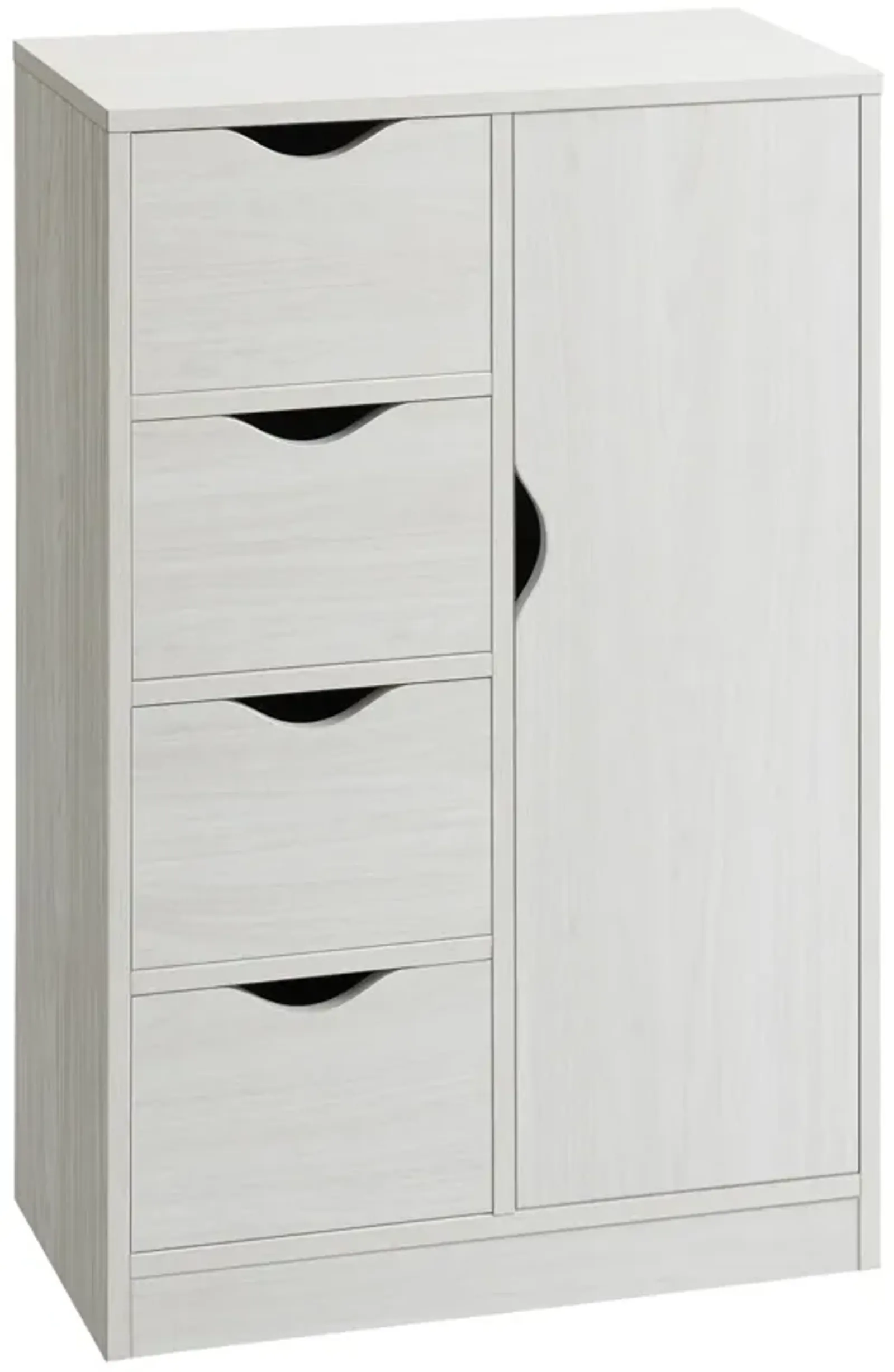 White Slim Organizer: Modern Storage Cabinet with 4 Drawers