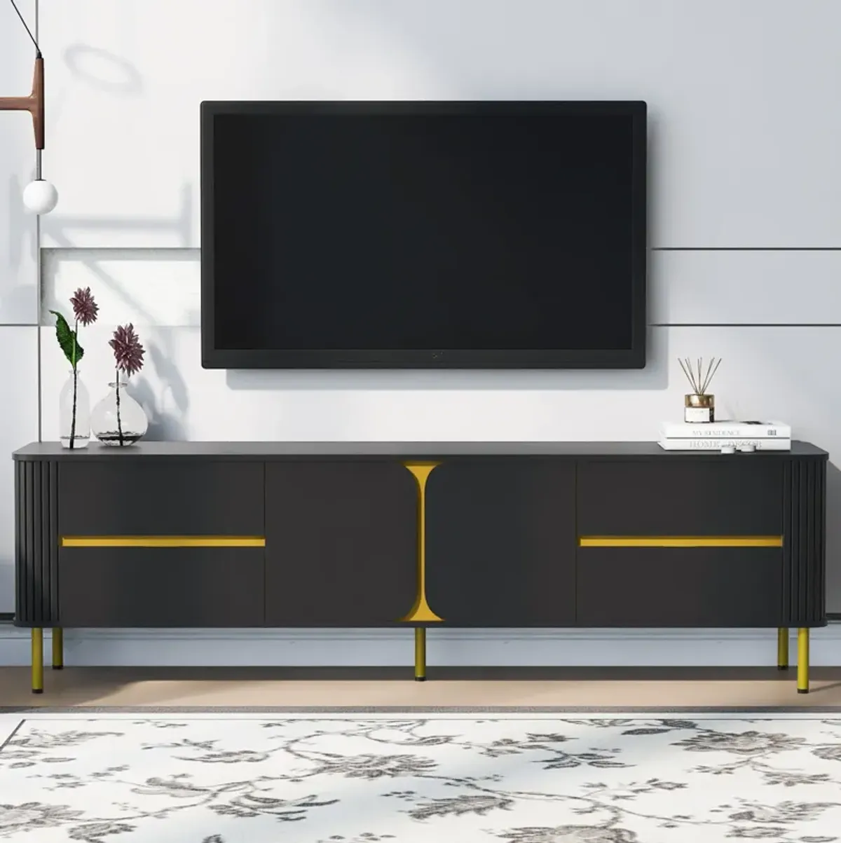 Merax Modern Console Table with 4 Drawers TV Stand