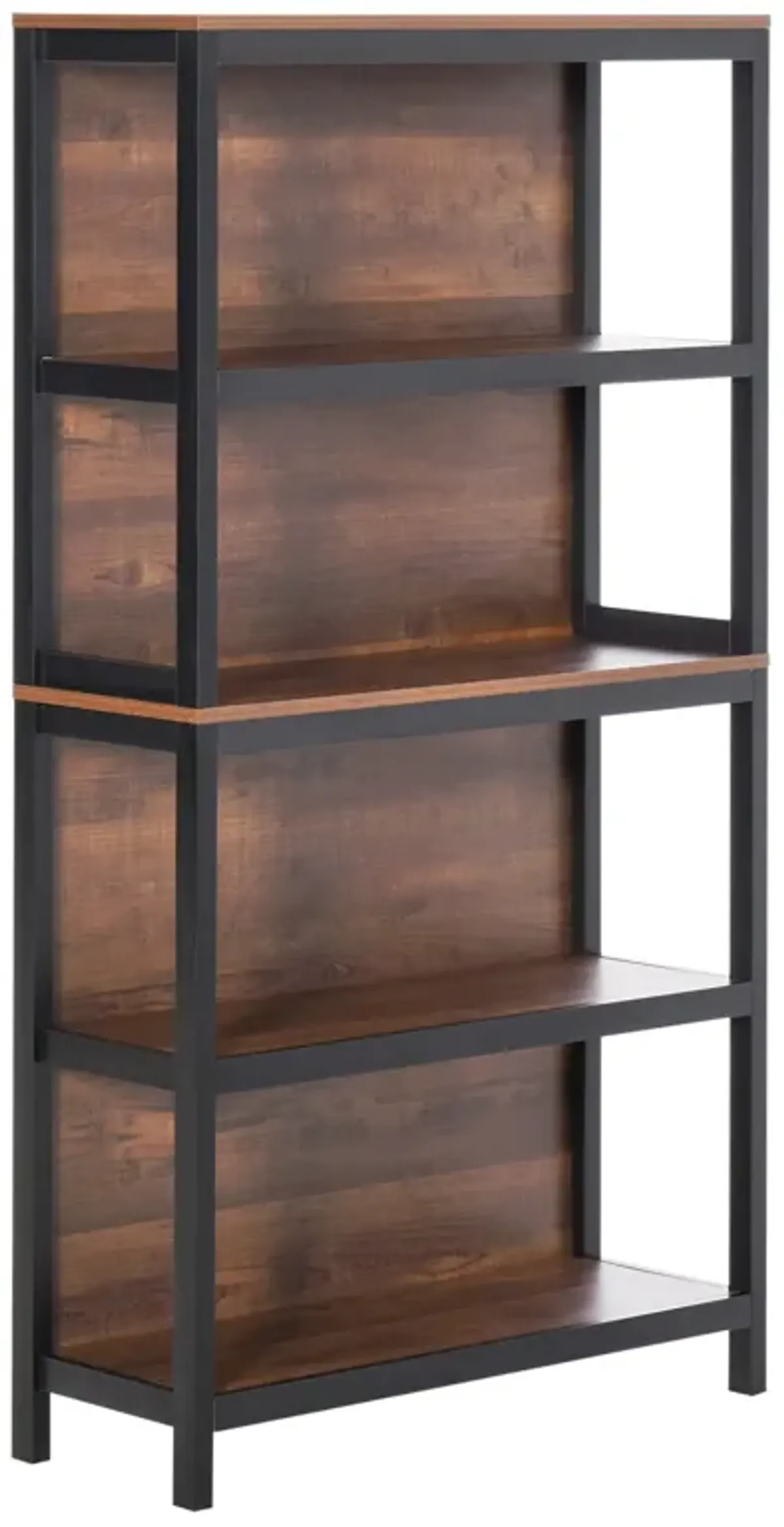 Walnut Bookshelf: 4-Tier Modern Design Storage Rack