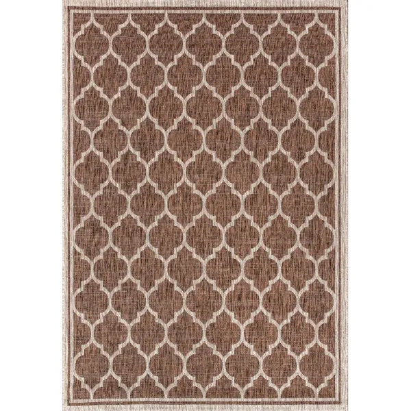 Trebol Moroccan Trellis Textured Weave Area Rug