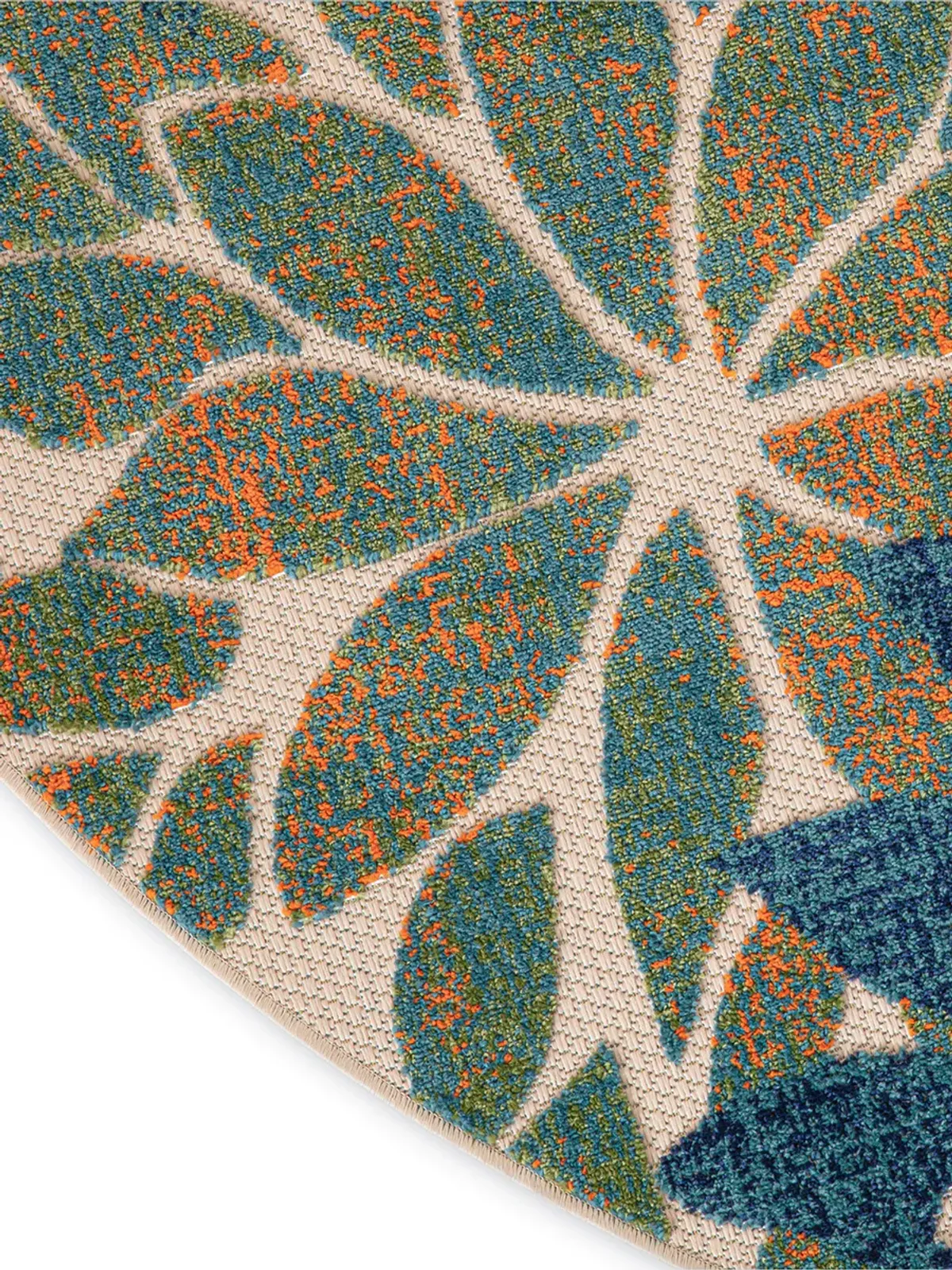 Aloha ALH05 Blue/Green 5'3" x Round Rug